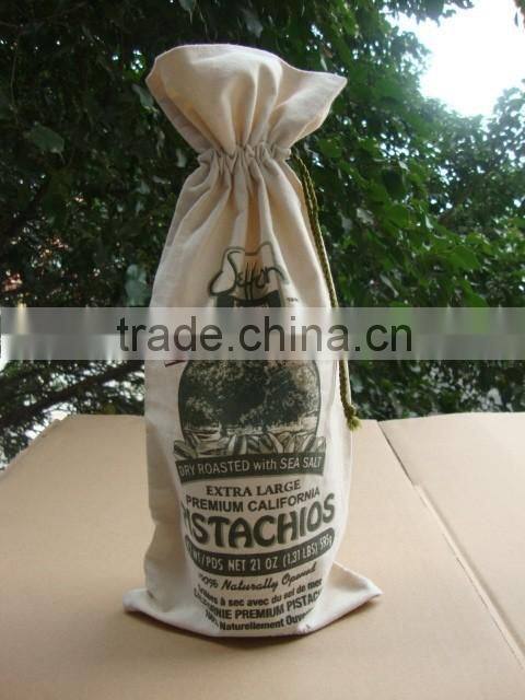2016 Top quality cheap canvas reusable wine bags package single bottle wine drawstring bag