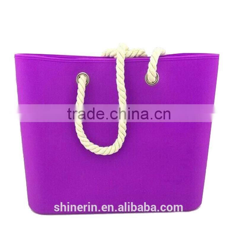 Shierin Silicone rubber waterproof women fashion handbags with rope handle