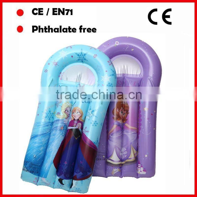 PVC adults pool floats inflatable surfing board with printing mobile phone water mattress