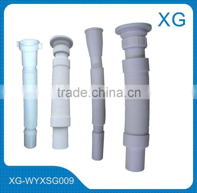 Flexible PVC corrugation chrome coated hose for basin/pvc costed steel wire reinforced flexible pipe/silver color basin hose