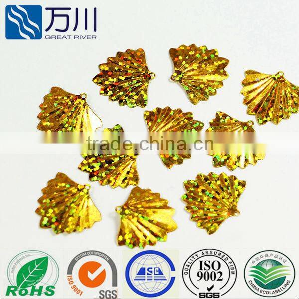 Hot sale popular loose black colorfan-shaped sequins for weddings dress