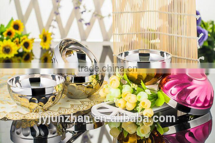 Factory direct-sell stainless steel soup bowl with matt polishing outside and high mirror inside