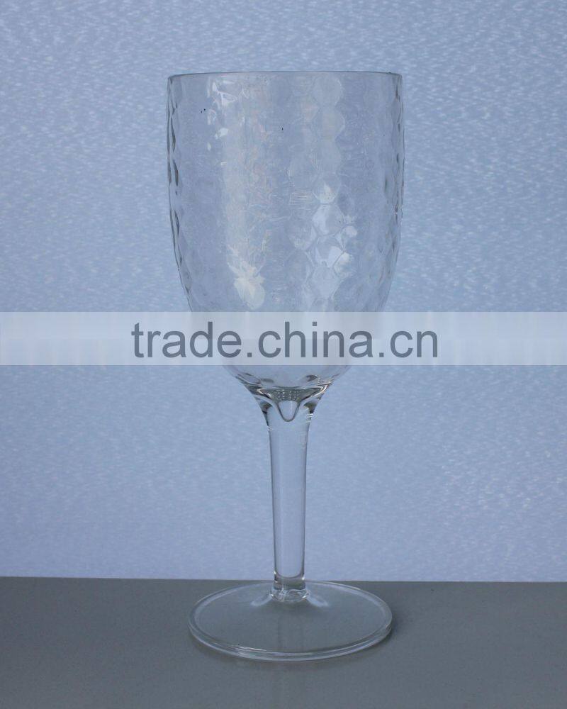 Embossed Clear Plastic Red Wine Cup