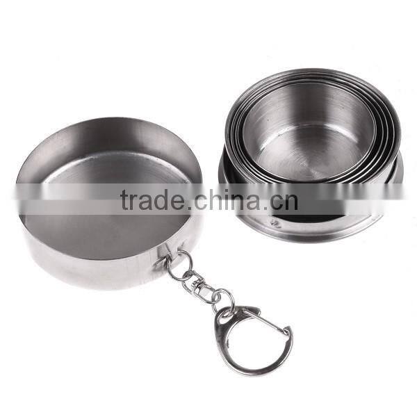 outdoor camping portable retractable stainless steel folding drinking cup