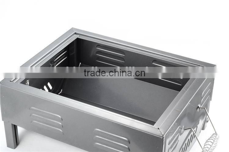 Portable stainless steel charcoal mini barbecue grill