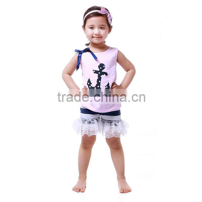 New Design Summer White Star Blue Style Sleeveless Cute Cotton Fancy Baby Girl Rompers
