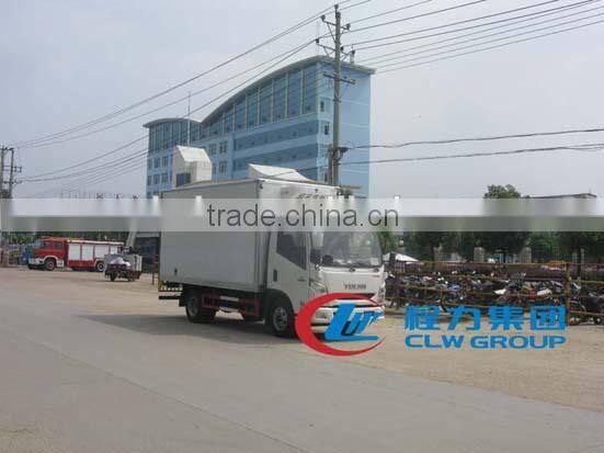 YUEJIN 4X2 china refrigerator van truck for meat and fish