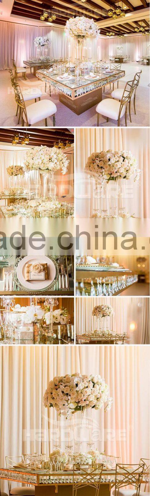 Wholesale Rectangle Hotel Banquet Crystal Chandelier Table