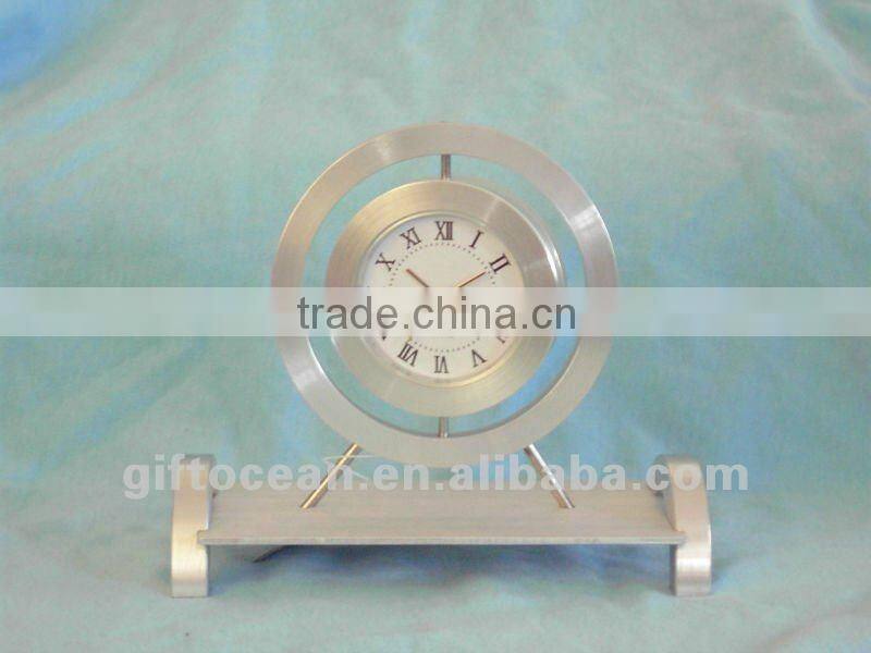 aluminum art metal desk clock,metal art crafts table clock