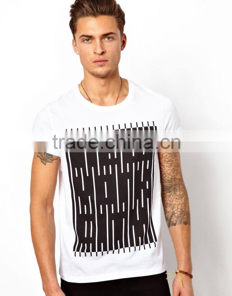 White 100% Pure Soft Cotton Printed T-shirt Bangladesh Factory