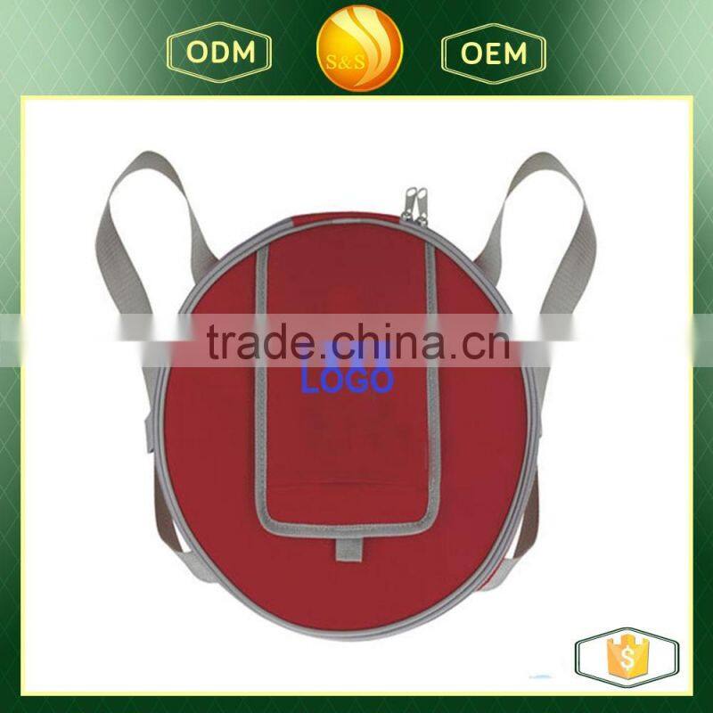 2016 foldable fashion collapsible red picnic round cooler bag