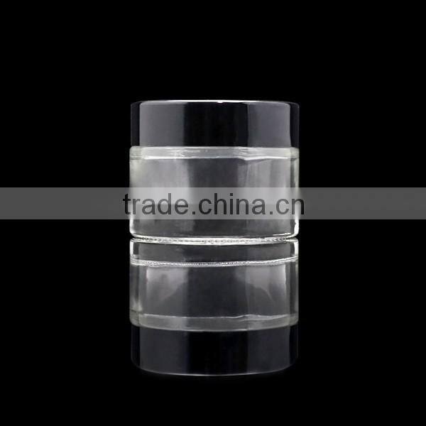 50g clear glass jar with black cap