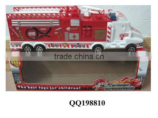 Plastic friction toy fire engine