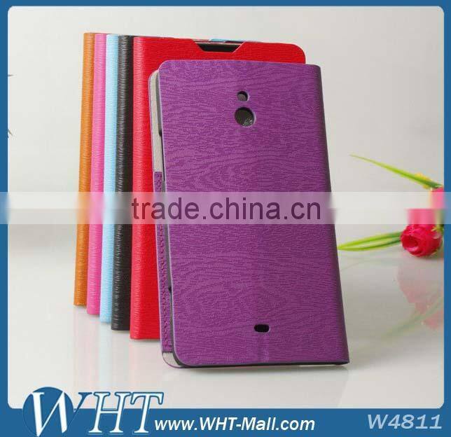 Best Quality For Nokia Lumia 1320 Wood Design Credit Card Slots Leather Case Manufacturer