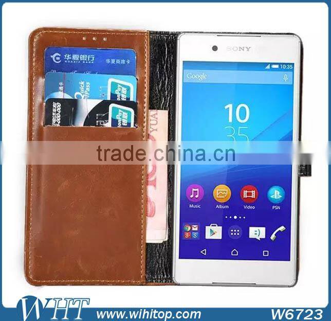 For Sony Xperia Z3+ Leather Case, Crazy Horse Wallet Leather Flip Stand Case for Sony Xperia Z3+ Plus E6553