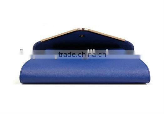 Elegant Purple Plain Leather Clutch Envelope Bag