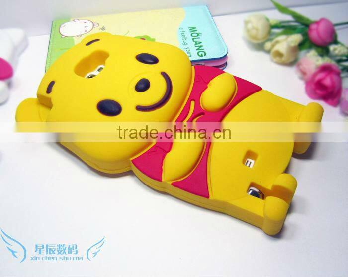 Cute Design 3D Wini Bear Silicone Case For Samsung N7100