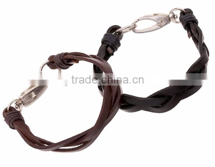 2016 Braided Leather Bracelet With Clasp Cheap Bangle Wholesale