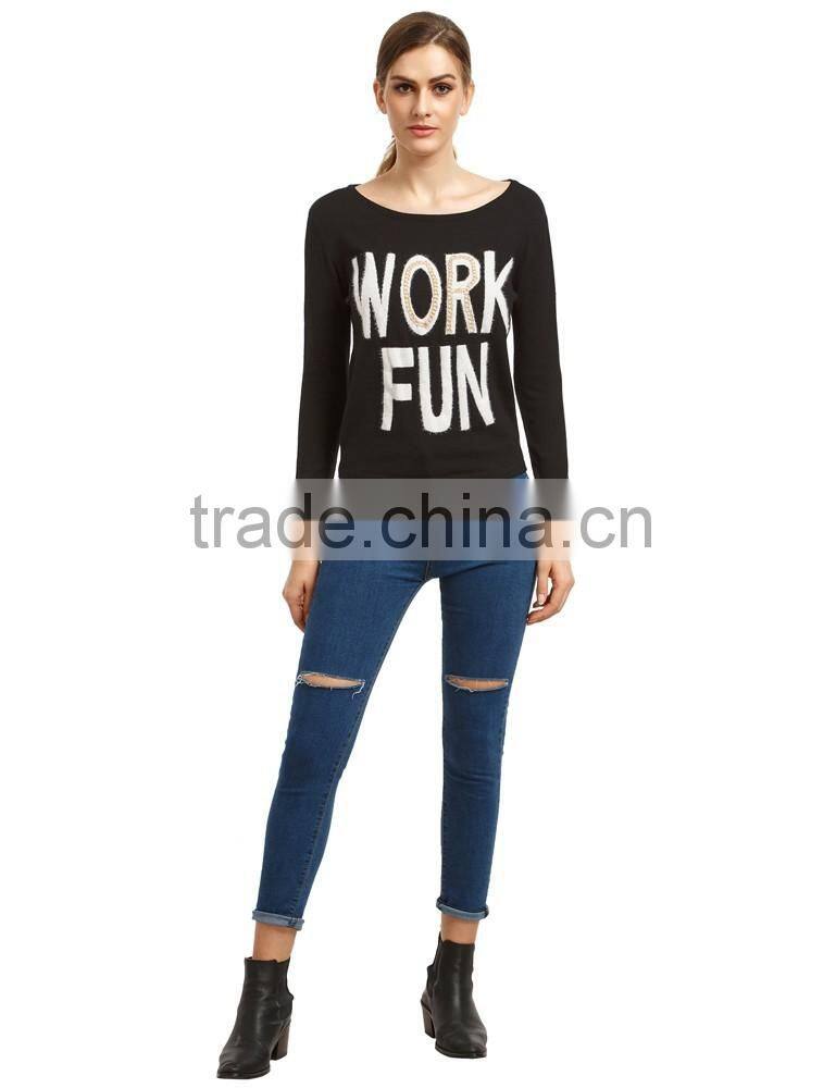 Fashion big letter women knit sweater wholesale China