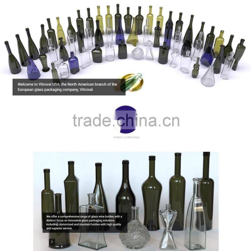 Cheap colourful 320ml glass wine bottles
