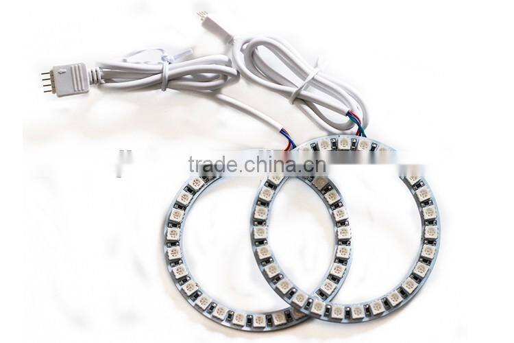 New Products 12v rgb with remote car led light angel eye colors led ccfl halo rings color changing headlight angel eyes kit