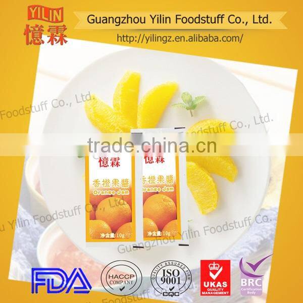 China supplier 10g sachet packing orange fruit jam sauce