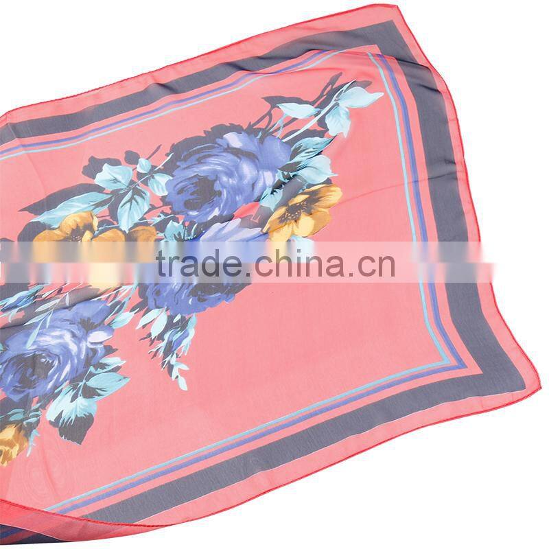 2015 Fashionable Flower Chiffon Scarf In Stock Whole Sale Hot Sale