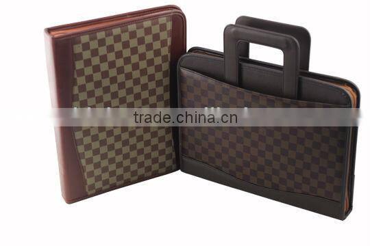 A4 size Portfolio, Leather portfolio with handle, high quality direct Factory Portfolio