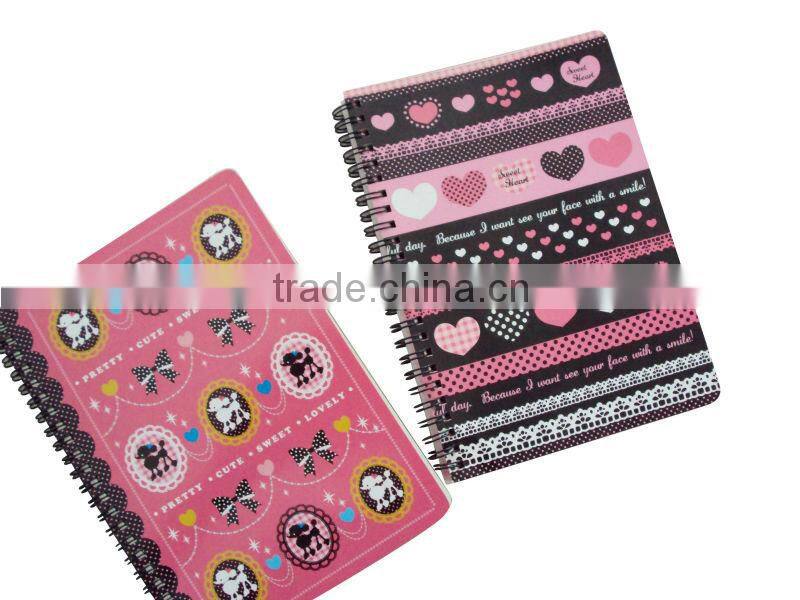 Sell popular spiral notebook with PP cover,Wenzhou,2014 notebook