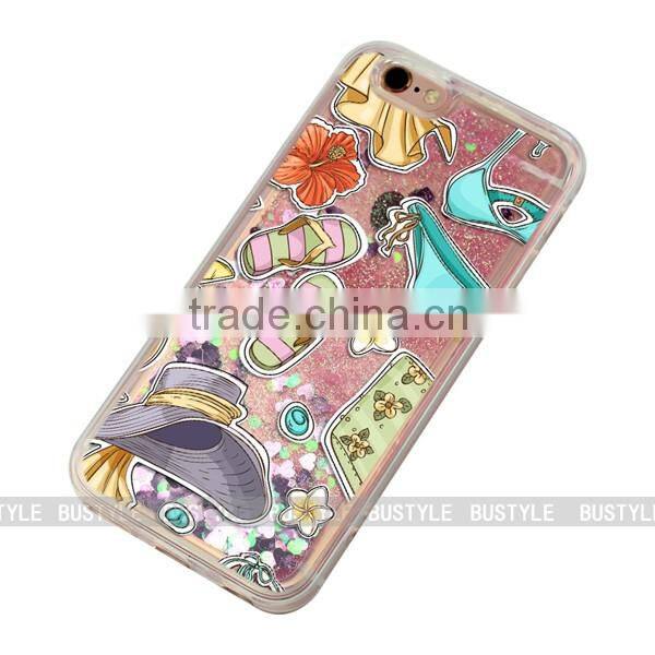 Custom Transparent Liquid Glitter Case for iPhone for Samsung Mobile Phone Cover