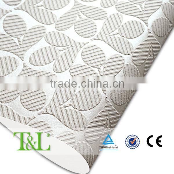 2016 Shanghai wallpapers 3d nature leaf foamed non-woven wallpaper modern design