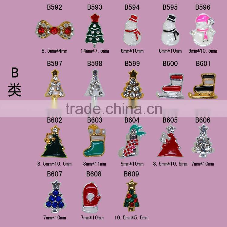 2016 fashion 3D nail art Tips decoration Alloy nail jewelry Glitter Rhinestone