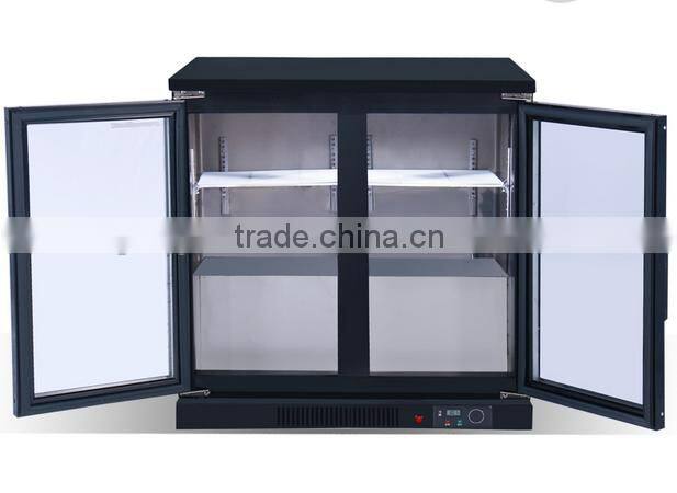 New desigh mini commercial glass door beverage display fridge