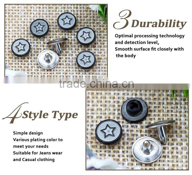 Fashion Jeans Metal Denim Rivets Black Rivet