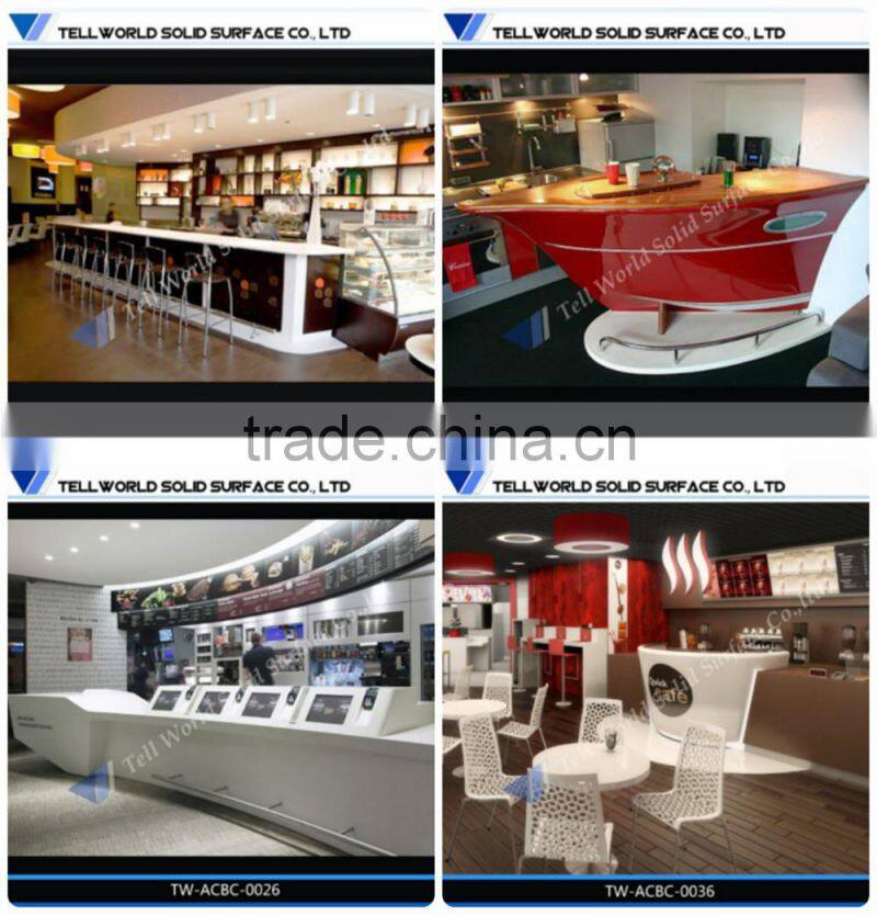 TW High Quality Waterproof artificial stone Bar Counter Design/ kitchen bar counter designs
