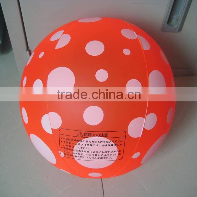 vivid color inflatable ball with white dots imprint, light orange adertising inflatable ball