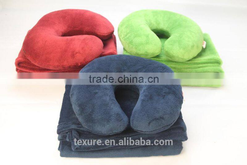 Super soft luxury microfiber fleece blanket for airplane and travel