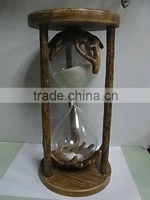 fashionable factory supplied glass sand timer with metal frame