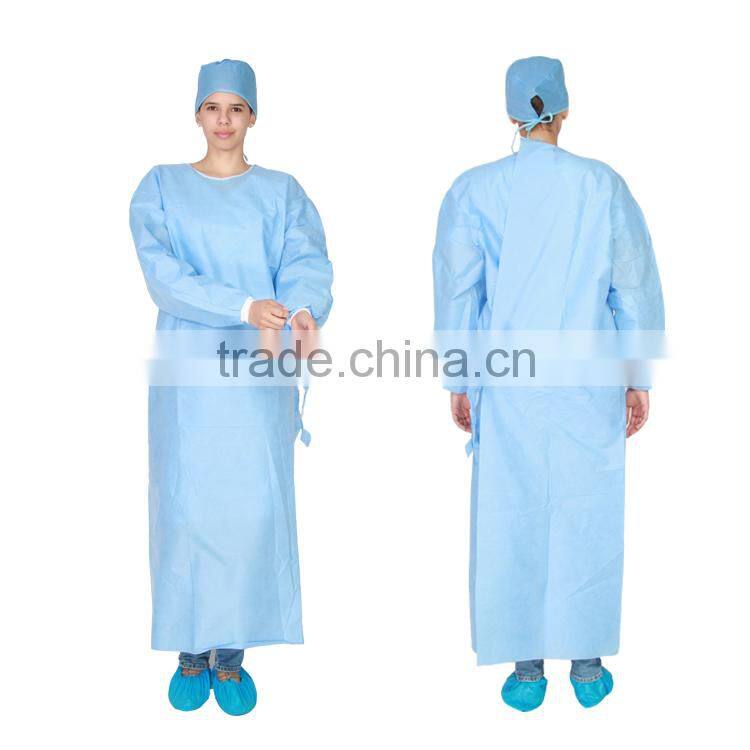 2015 new impervious gowns medical disposable products surgical gown non woven gown
