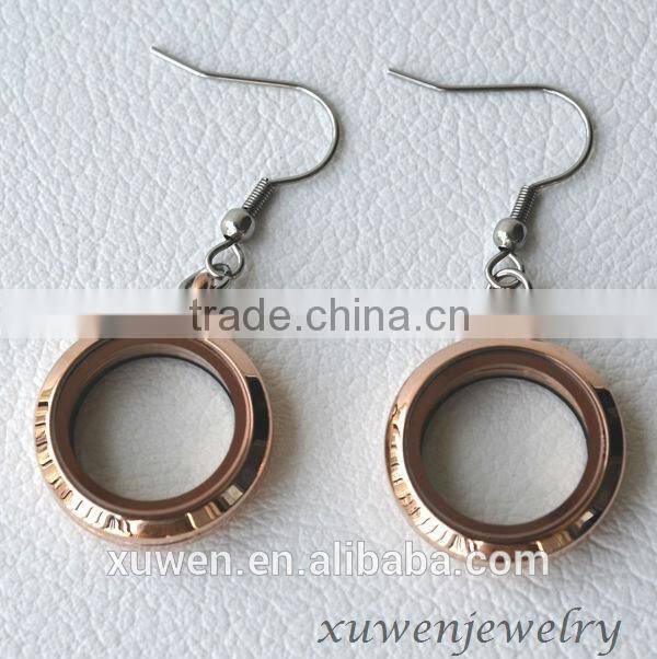 gold plated surgical steel locket funky stud earrings