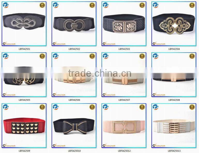 Factory Wholesale Fashion Garment Accessories Wide Elastic Belts for Ladies