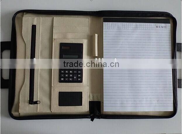 two-color cover portable pu leather a4 folder