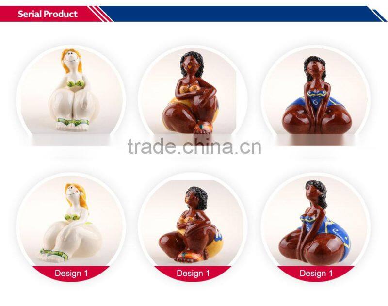 wholesale delicate fancy piggy bank 3D hand painted ceramic coin box