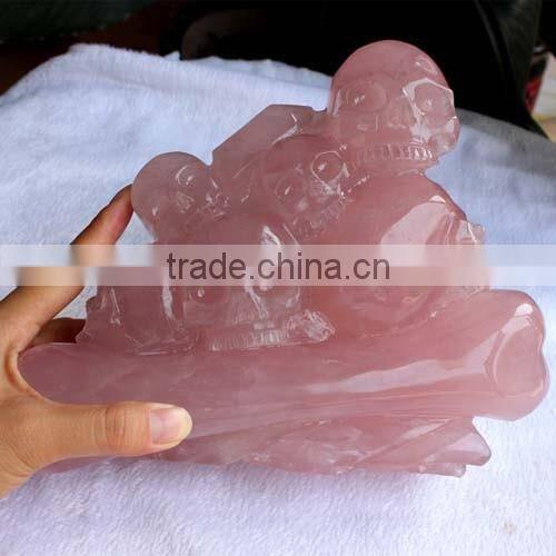 natural rock hand carved rose quartz specimen for sale