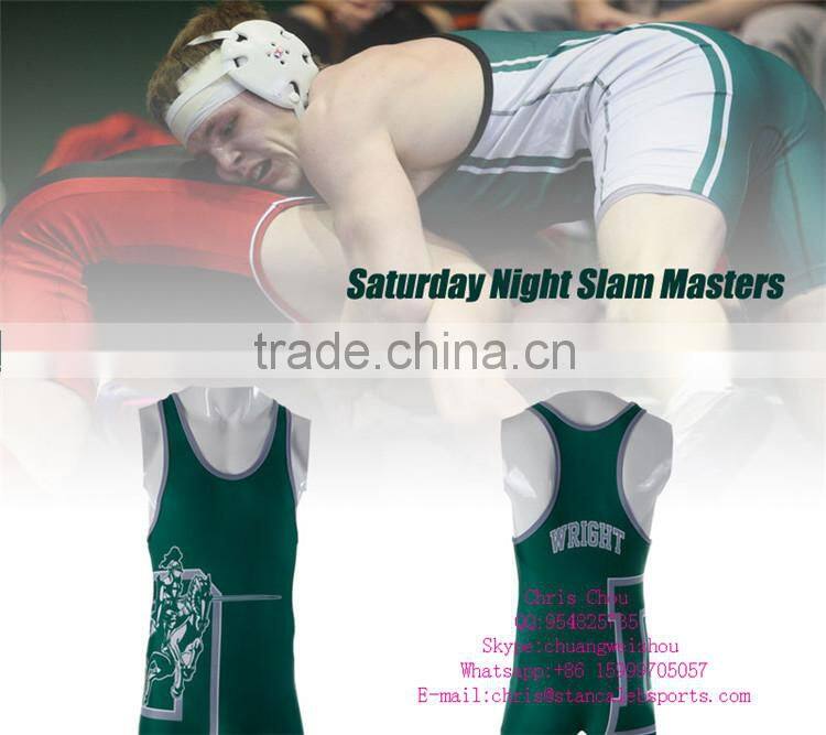 Stan Caleb custom digital printing pro wrestling wear, wrestling singlet