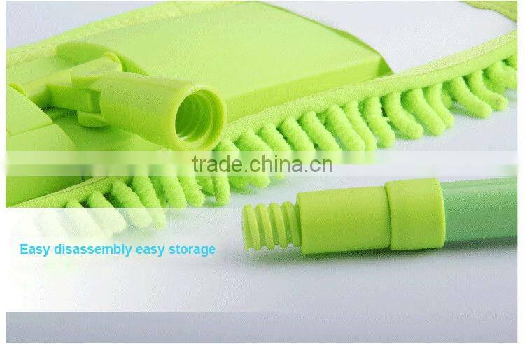 Chenille Flat Mop with Removable Mop-head, Foldable Chenille Mop