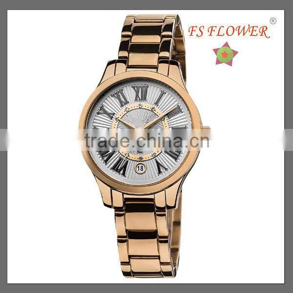 Nice New Stainless Steel Watch Diamond Jelly Buckle Watch With Calendar 2014