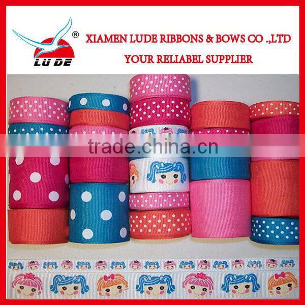 2015 hot sales grosgrain printed stripes ribbon