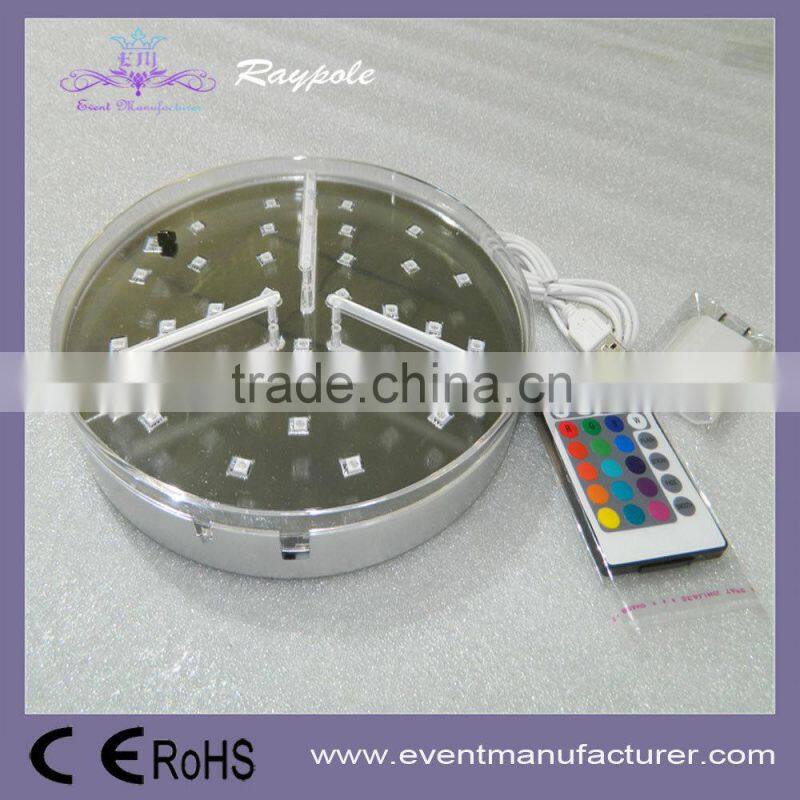 Battery operated wine bottle vase 8 inch LED base table centerpiece light for party decor