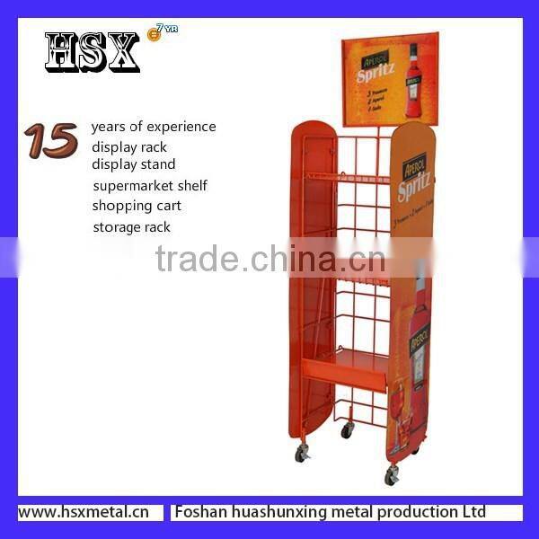Commerical portable floor standing wire wine display rack HSX-151